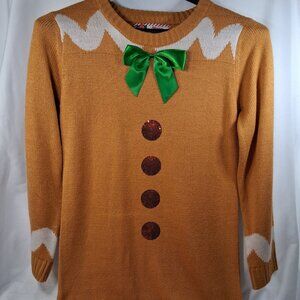 Women's Long Sleeved Gingerbread Sweater Size Medium